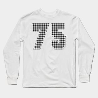 Plaid Number - 75 - Dark Long Sleeve T-Shirt